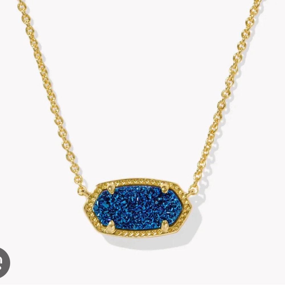 Gold and Blue Pendant Necklace
